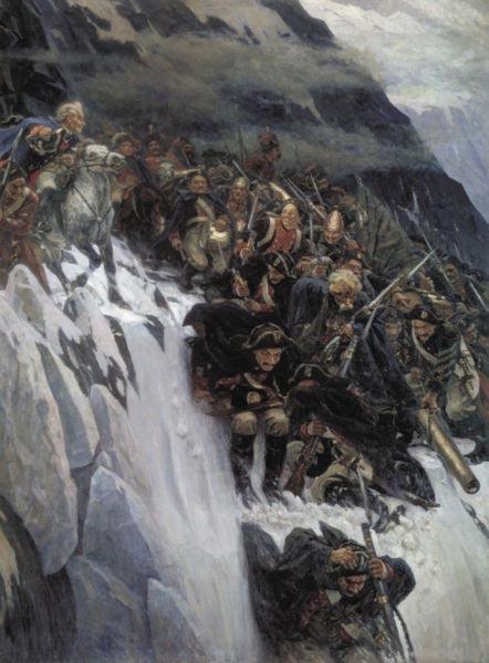 Vasily Surikov March of Suvorov through the Alps oil painting picture
